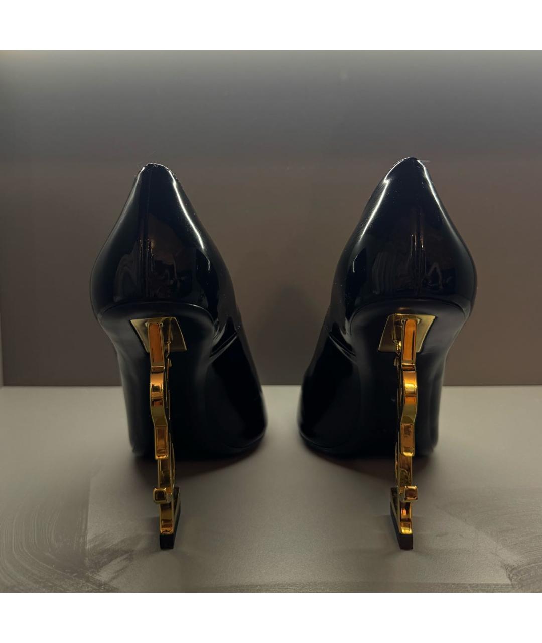 SAINT LAURENT Черные кожаные туфли, фото 4