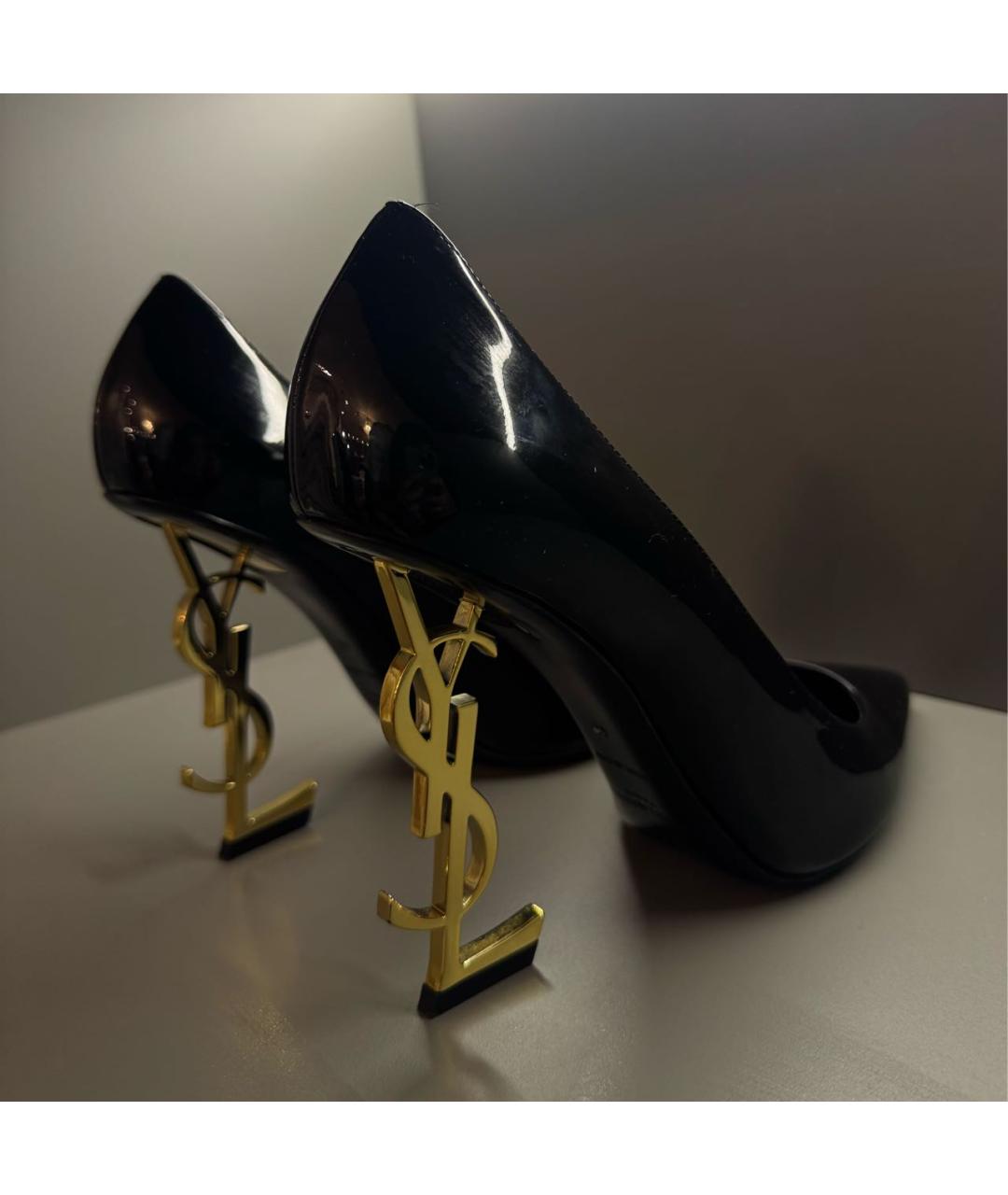 SAINT LAURENT Черные кожаные туфли, фото 5