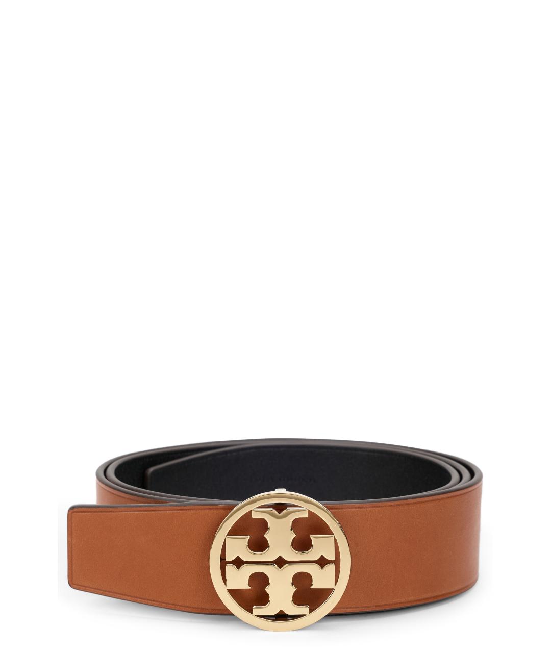 TORY BURCH Коричневый кожаный ремень, фото 1