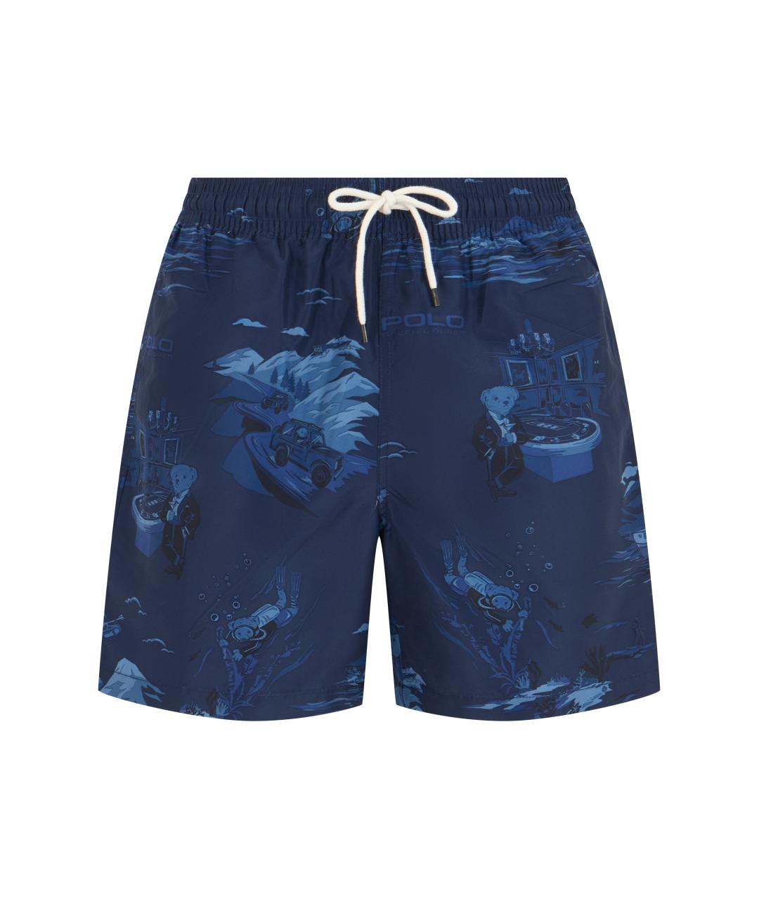POLO RALPH LAUREN Синие полиэстеровые шорты, фото 3