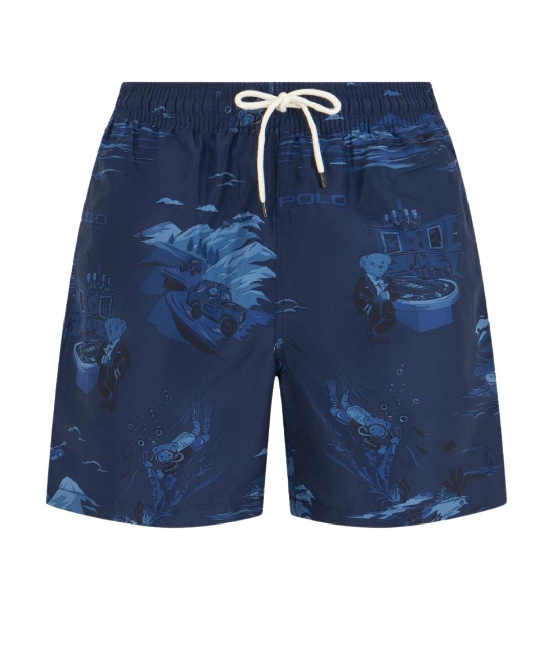POLO RALPH LAUREN Синие полиэстеровые шорты, фото 1