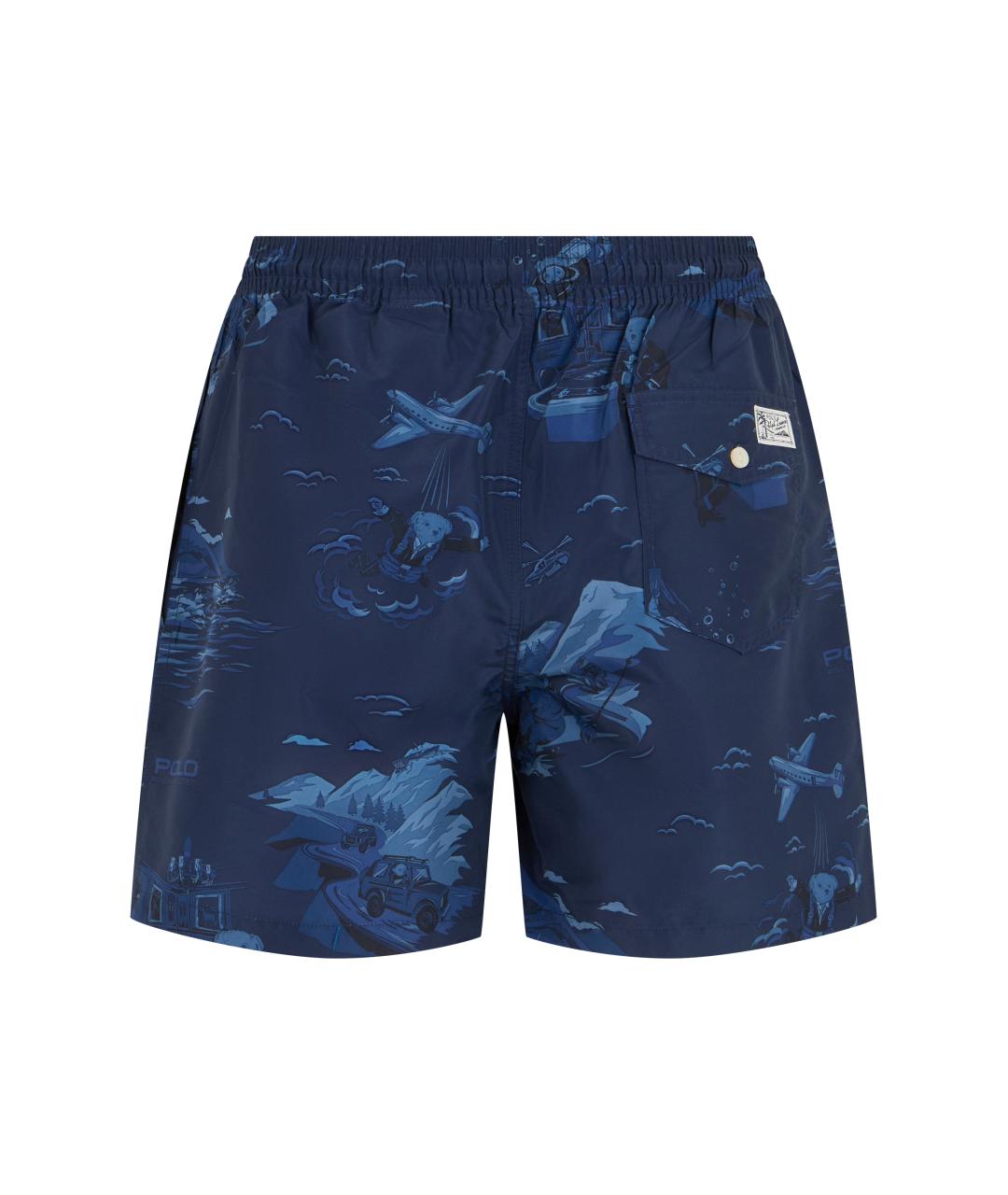 POLO RALPH LAUREN Синие полиэстеровые шорты, фото 2
