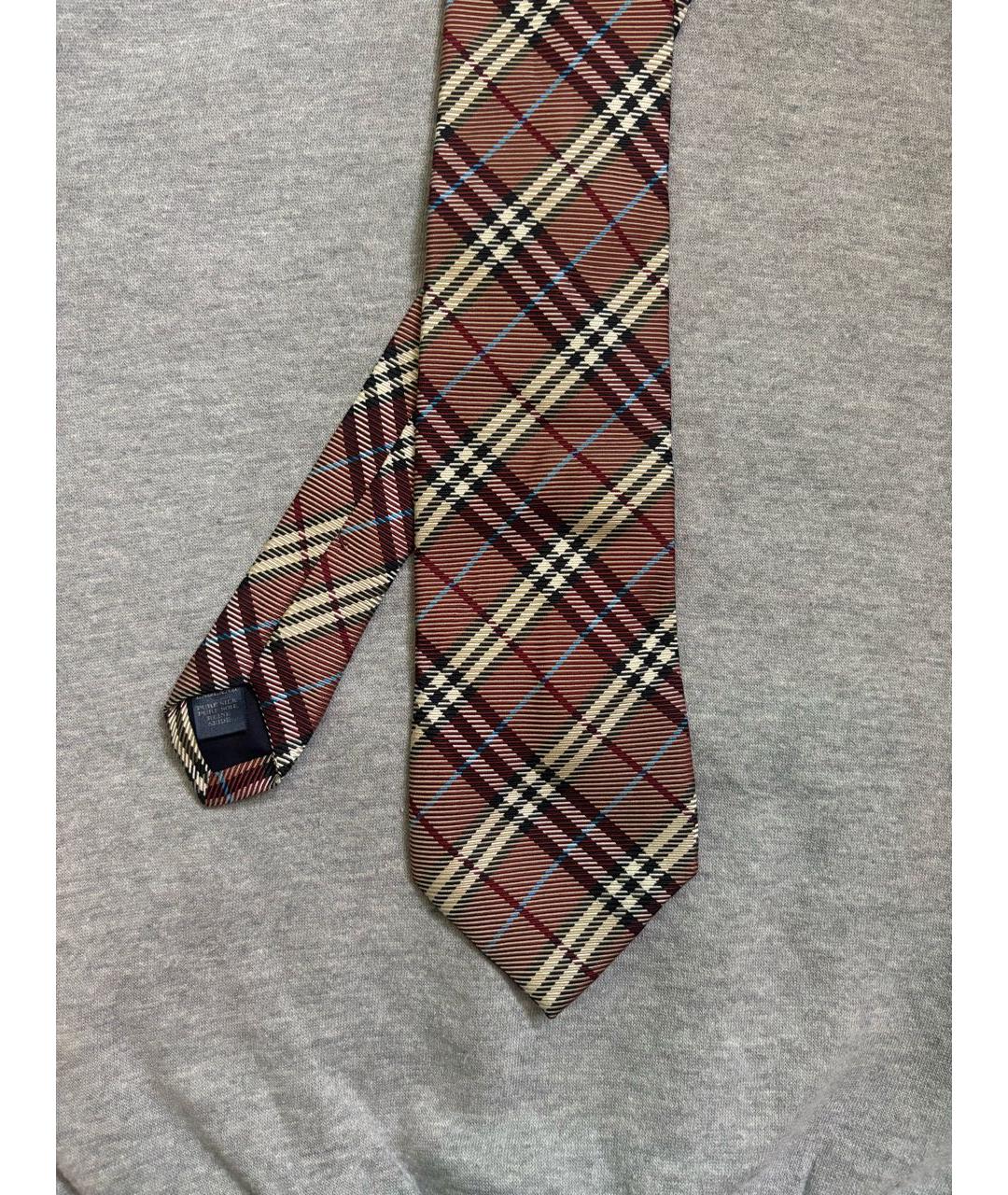 BURBERRY Бордовый шелковый галстук, фото 2