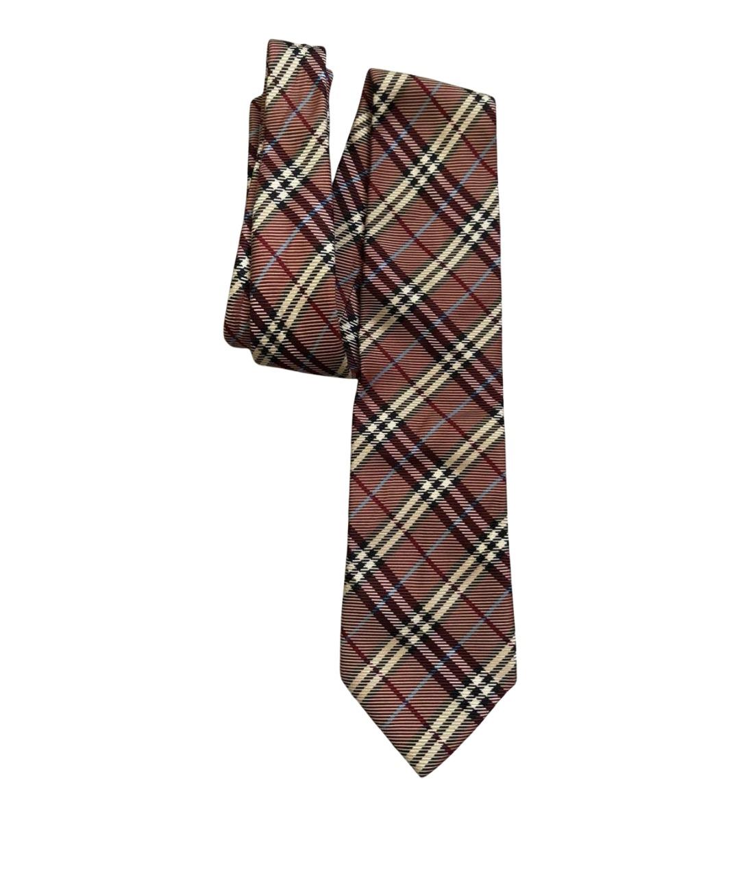 BURBERRY Бордовый шелковый галстук, фото 1