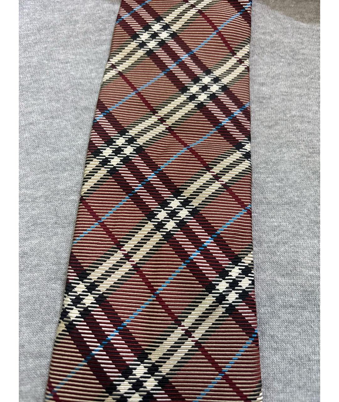 BURBERRY Бордовый шелковый галстук, фото 4