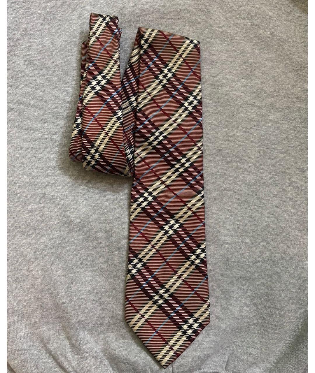 BURBERRY Бордовый шелковый галстук, фото 6