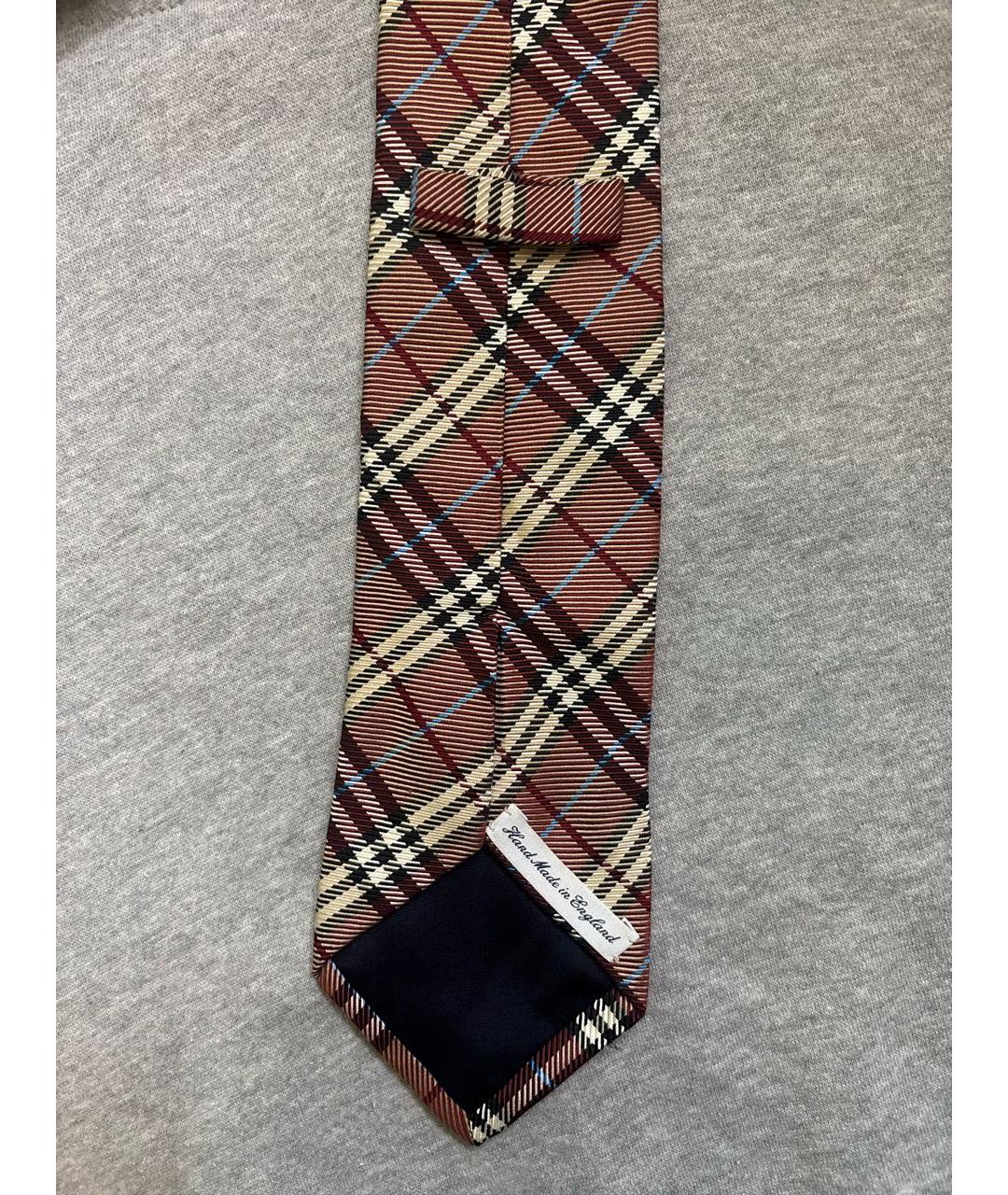BURBERRY Бордовый шелковый галстук, фото 3