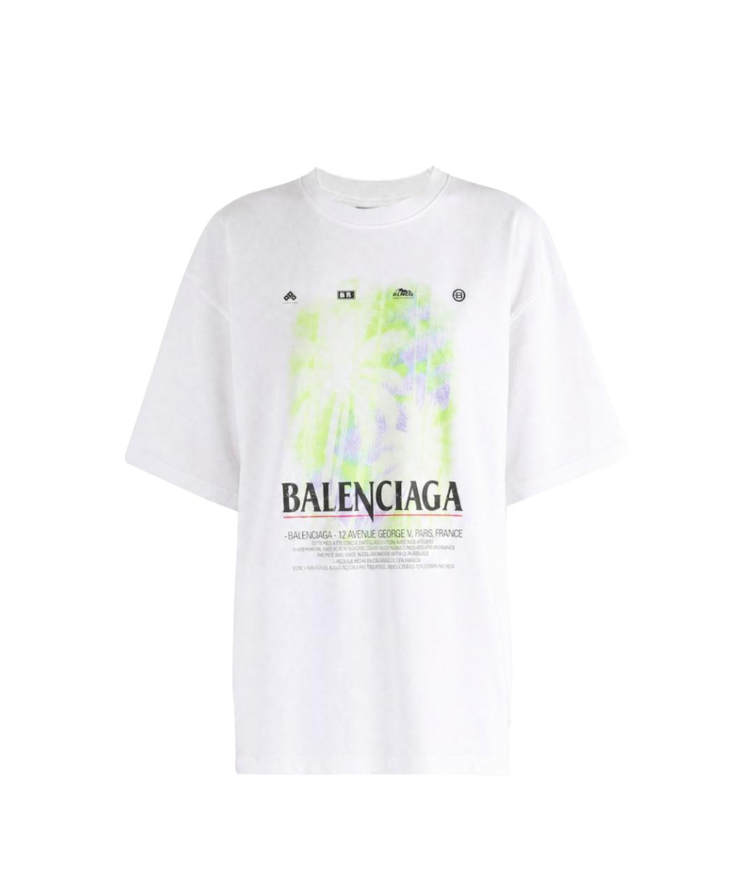 BALENCIAGA Белая хлопковая футболка, фото 1