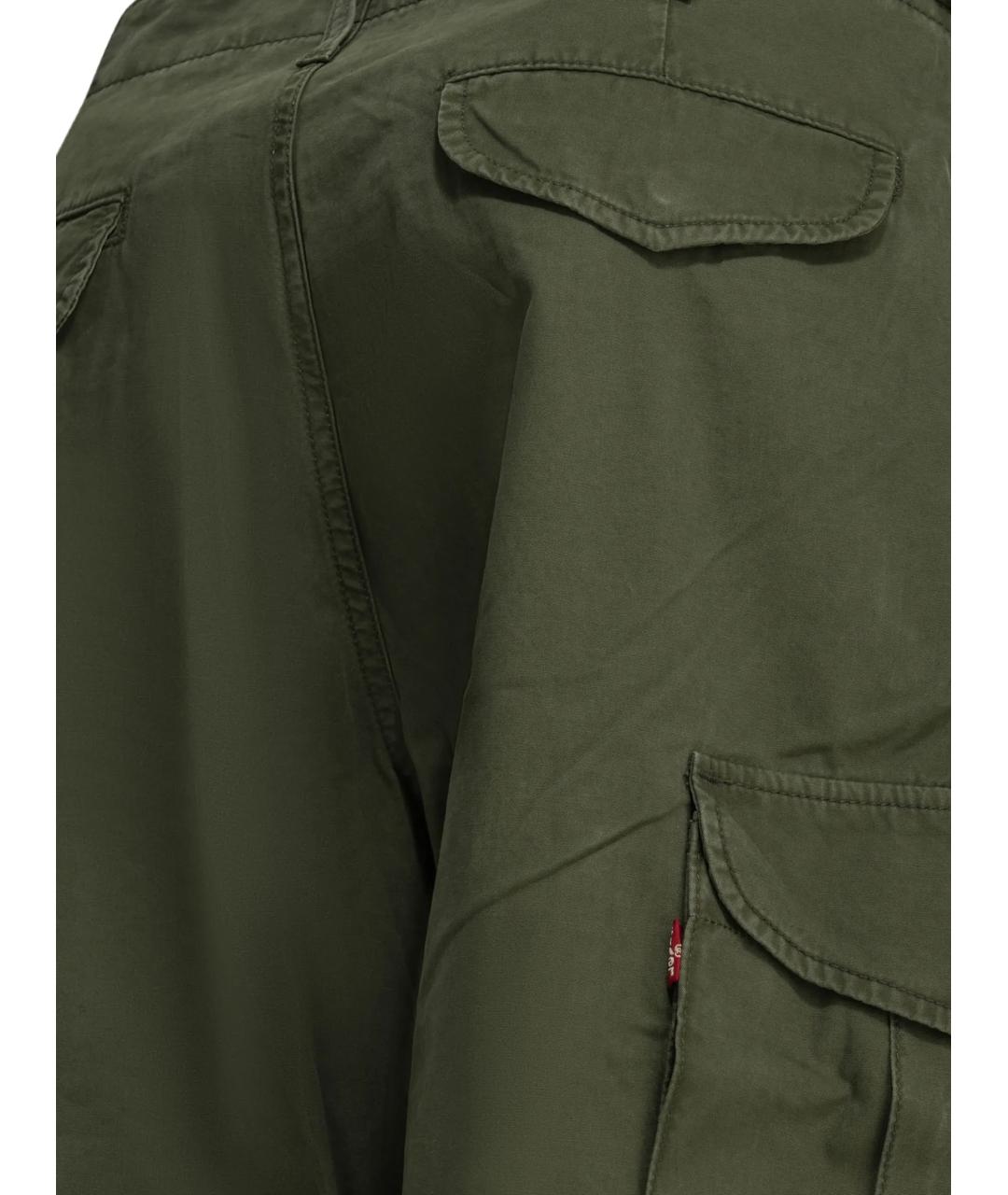 LEVI'S Зеленые хлопковые повседневные брюки, фото 4