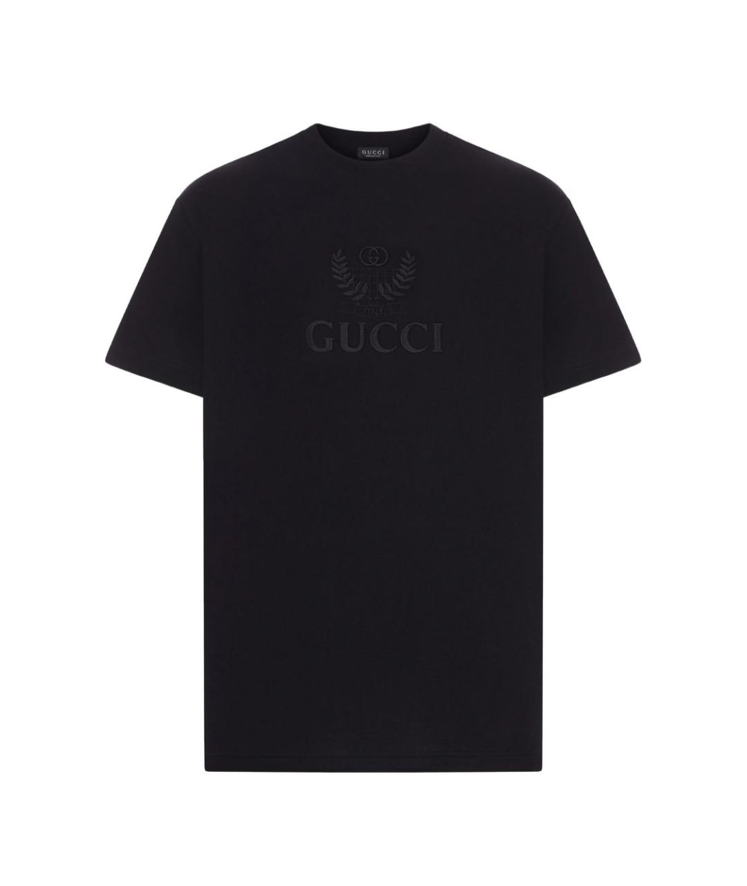 GUCCI Черная хлопковая футболка, фото 1