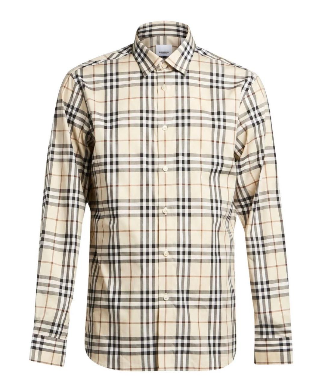 BURBERRY Бежевая хлопковая кэжуал рубашка, фото 5