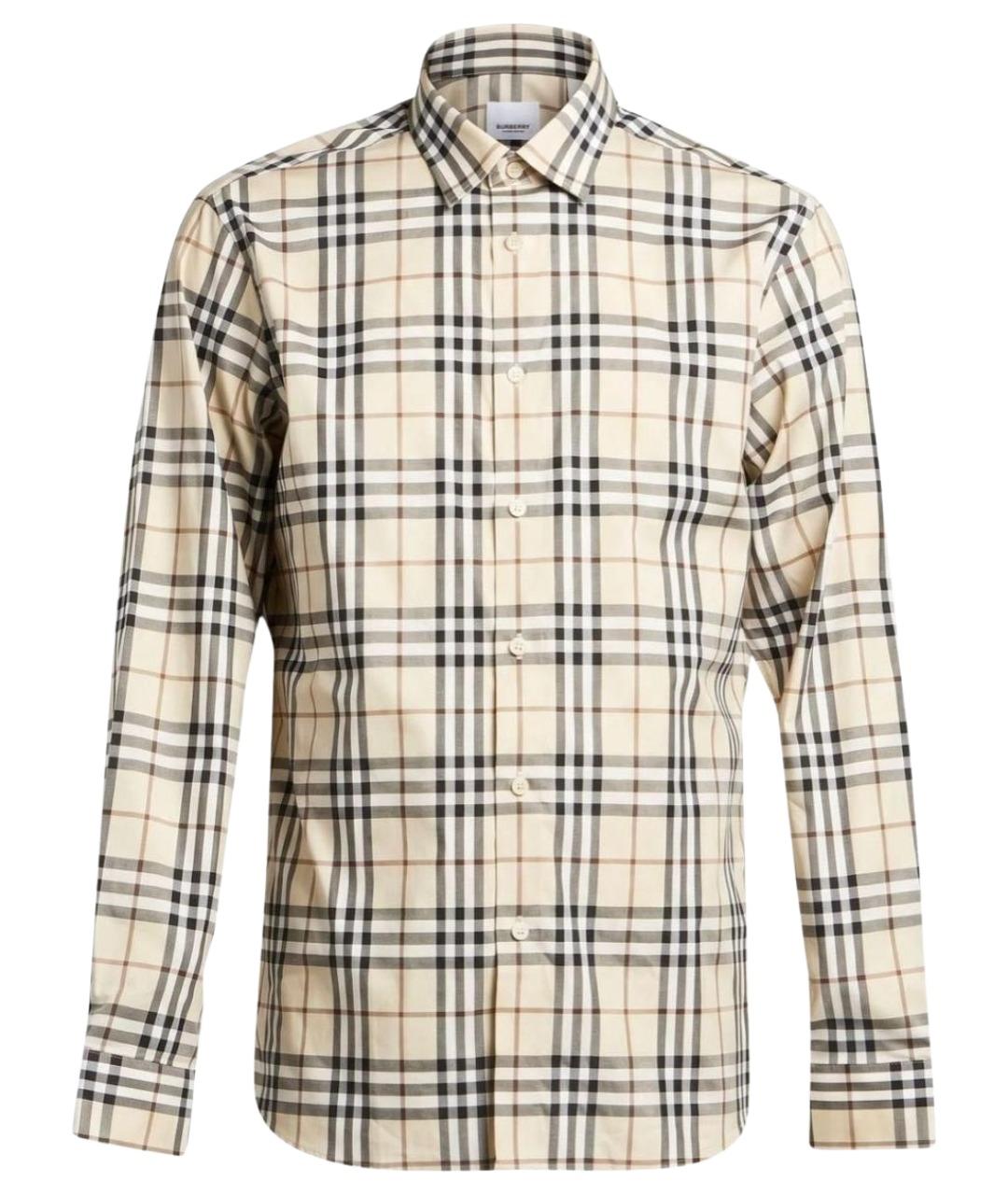 BURBERRY Бежевая хлопковая кэжуал рубашка, фото 1