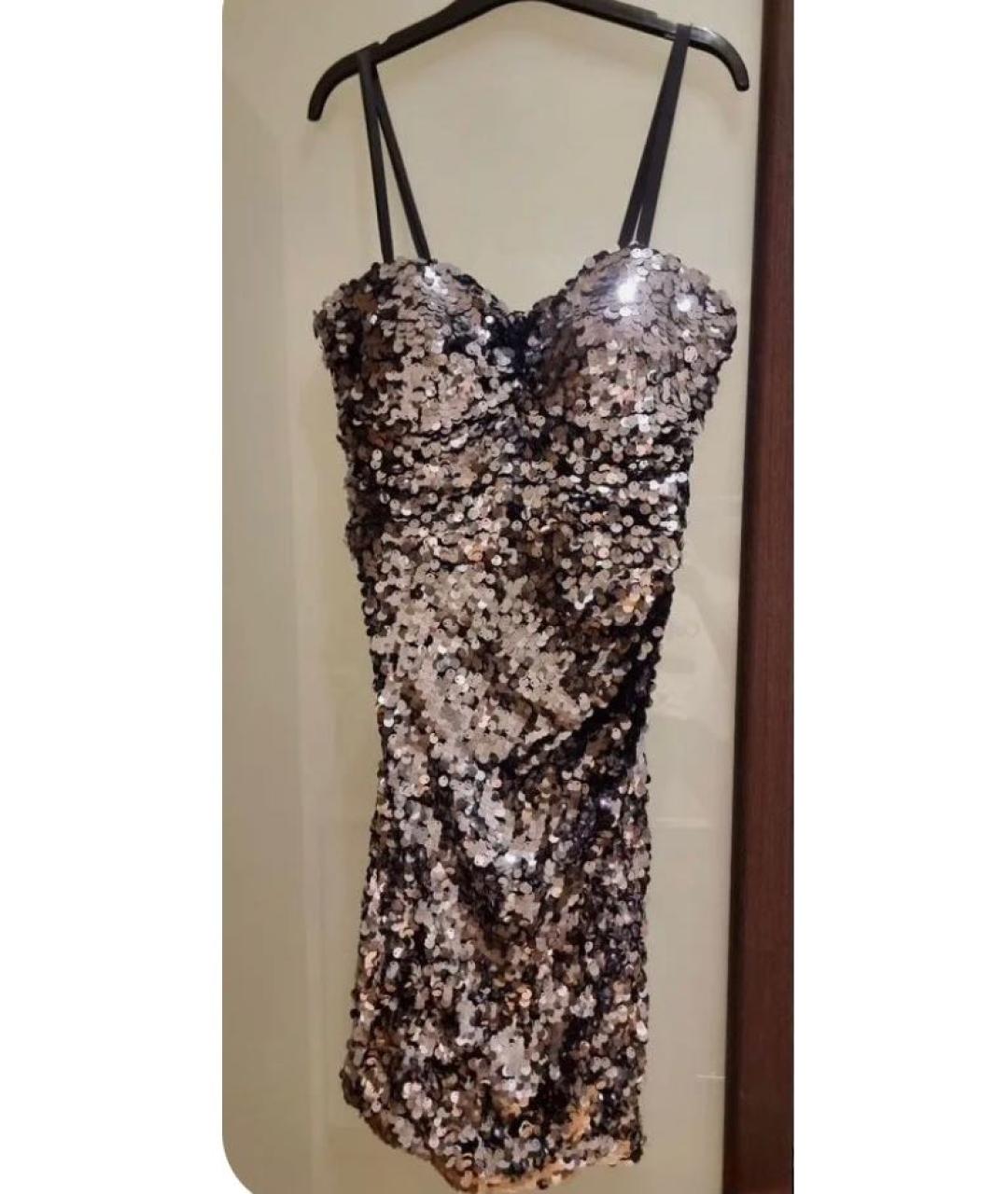 DOLCE&GABBANA Мульти полиэстеровое коктейльное платье, фото 8