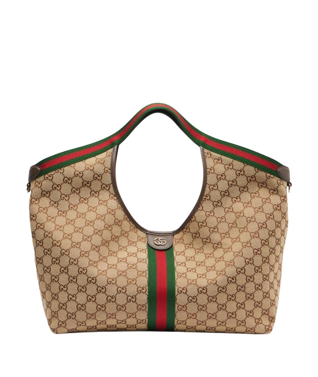 GUCCI Бежевая сумка тоут из канвы, фото 1