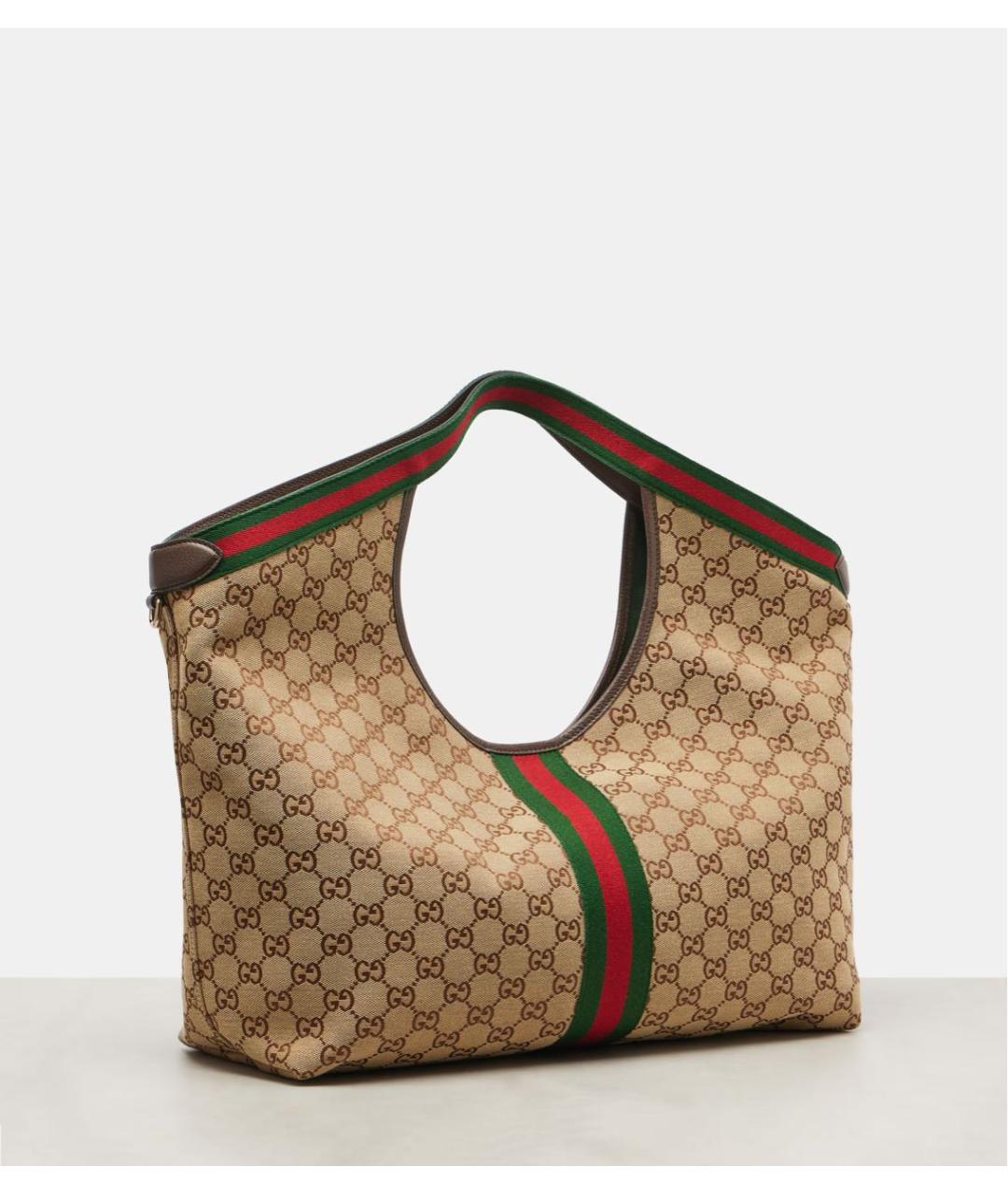 GUCCI Бежевая сумка тоут из канвы, фото 3