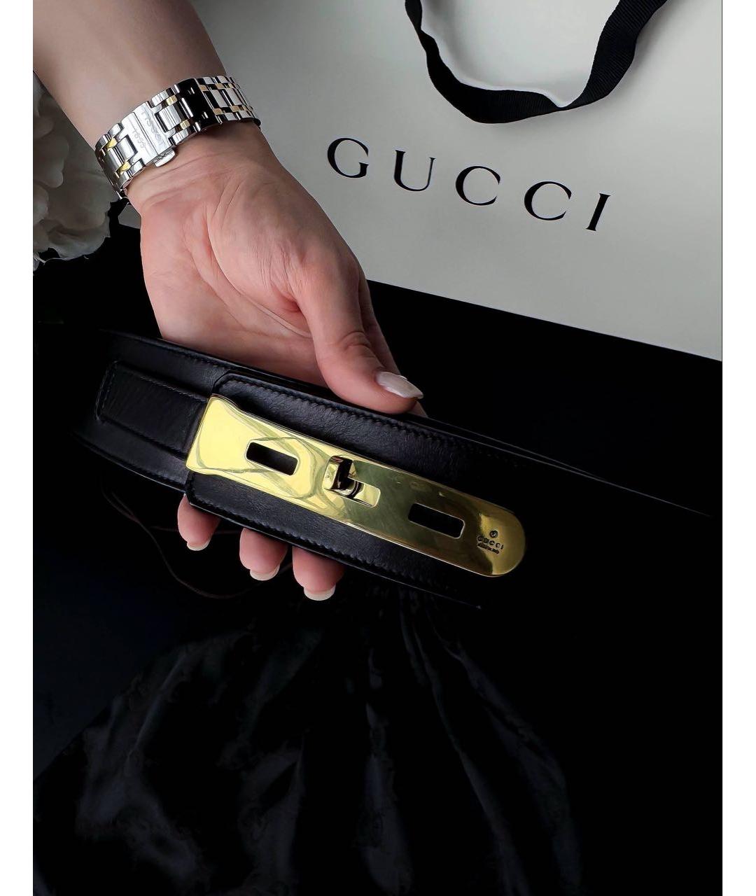 GUCCI Черный кожаный ремень, фото 4