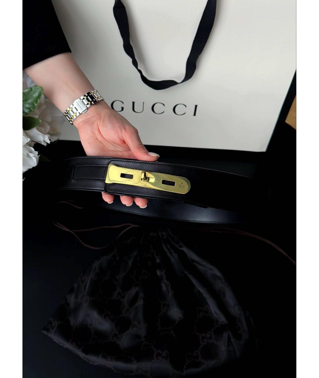 GUCCI Черный кожаный ремень, фото 7