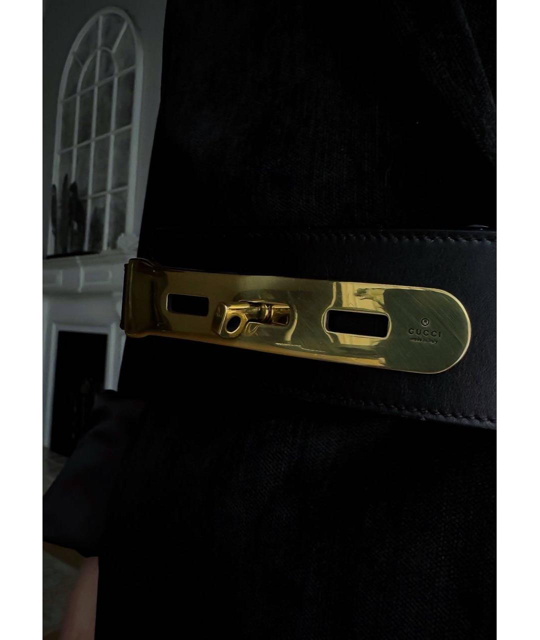 GUCCI Черный кожаный ремень, фото 5
