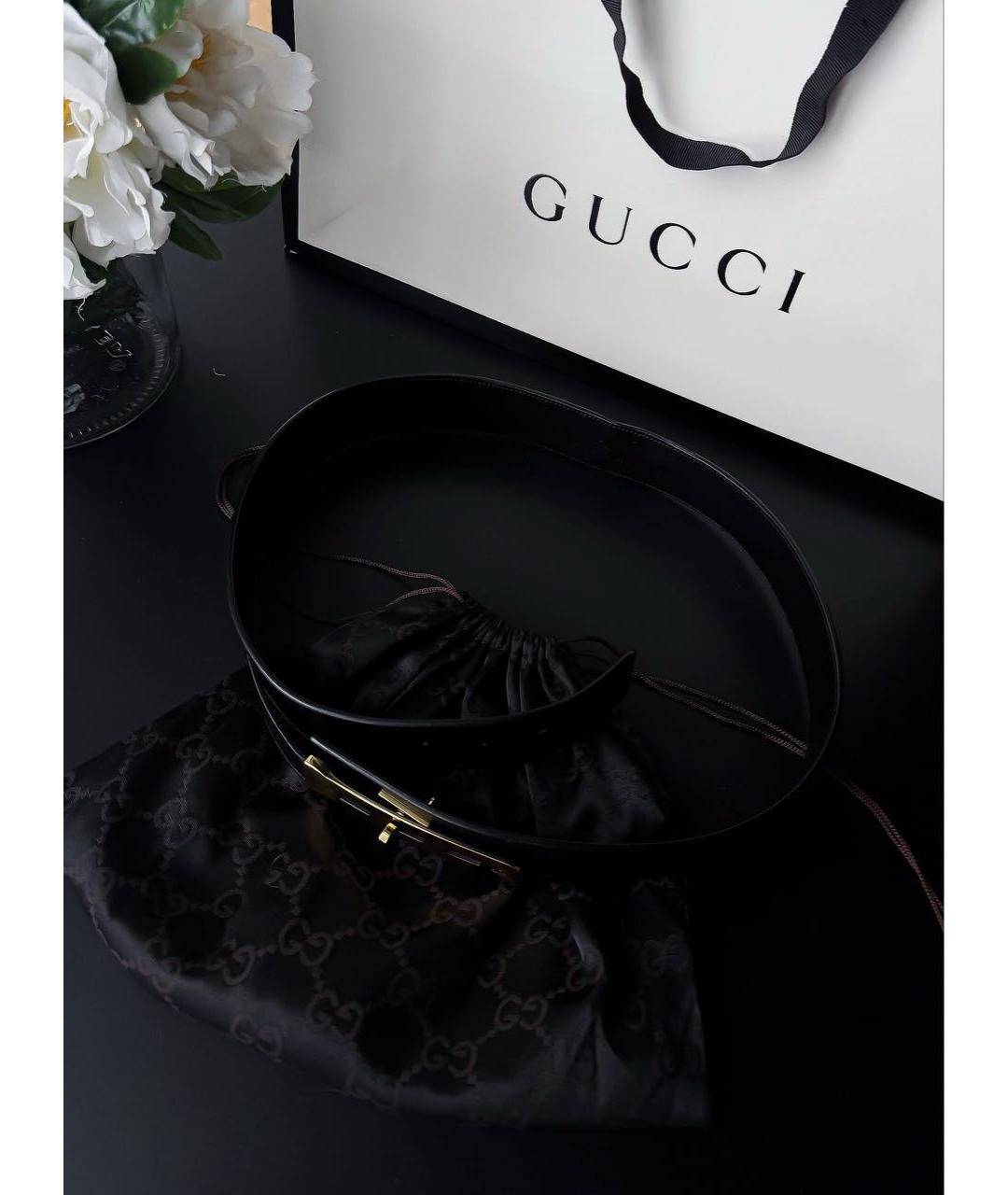 GUCCI Черный кожаный ремень, фото 6