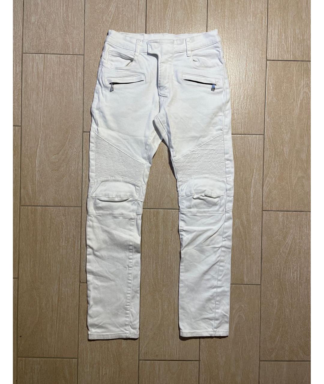 BALMAIN Белые хлопковые джинсы скинни, фото 9