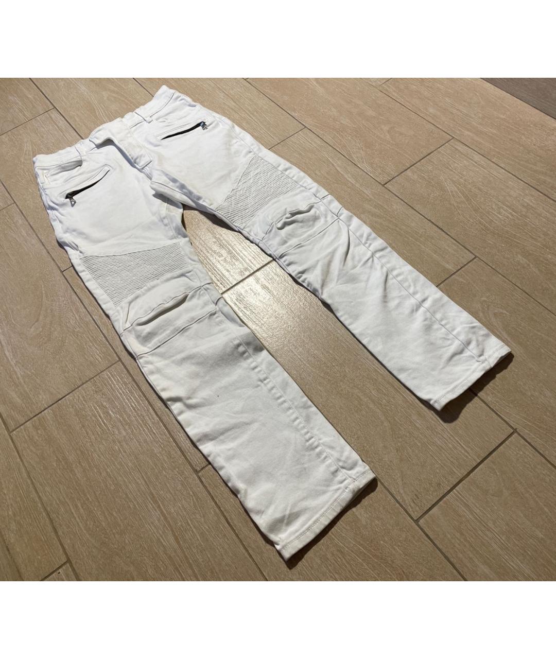 BALMAIN Белые хлопковые джинсы скинни, фото 4