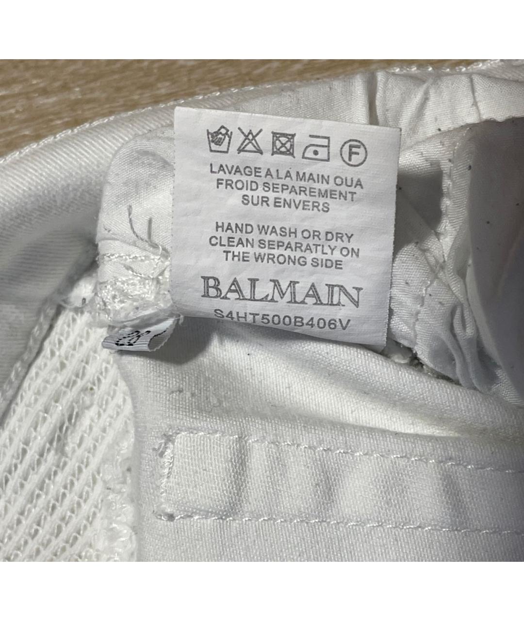 BALMAIN Белые хлопковые джинсы скинни, фото 8