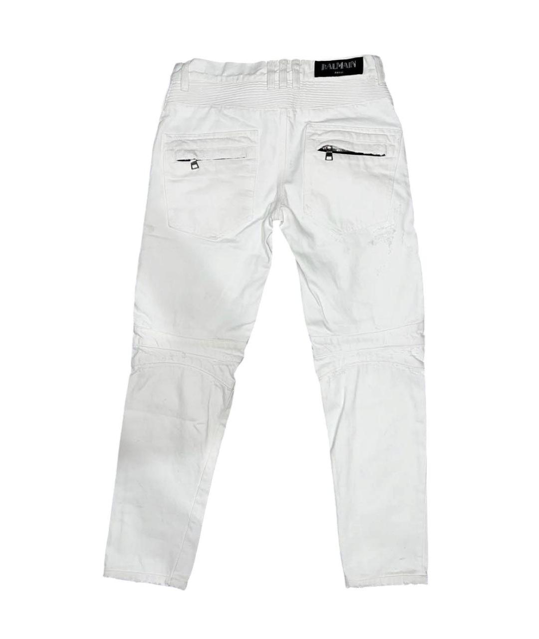 BALMAIN Белые хлопковые джинсы скинни, фото 2