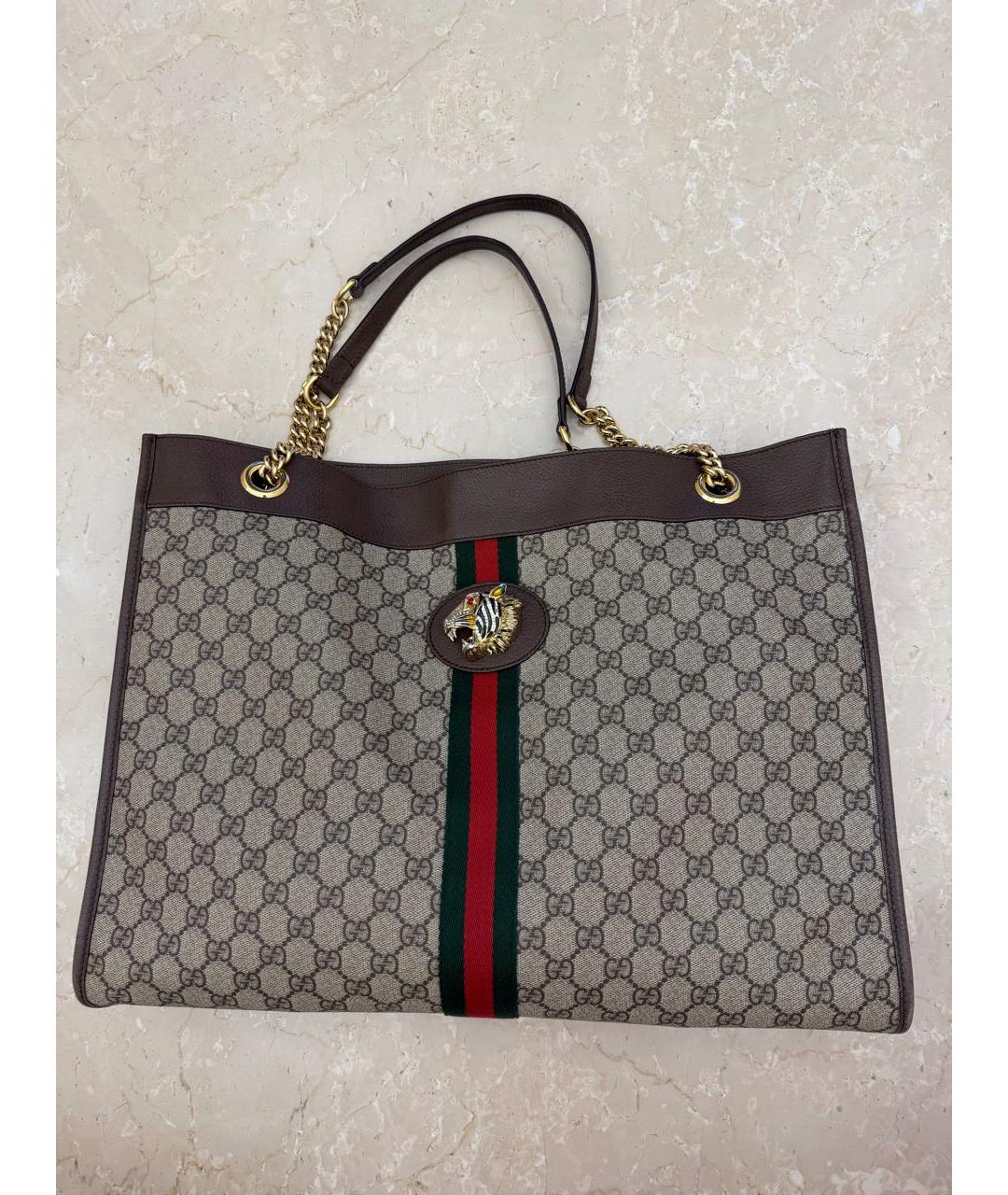 GUCCI Коричневая кожаная сумка тоут, фото 2