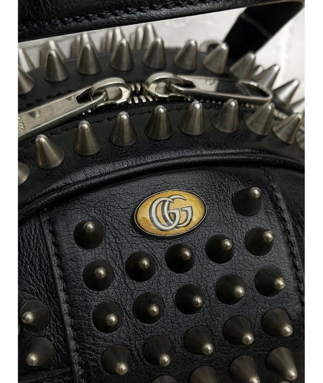 GUCCI Черная кожаная сумка через плечо, фото 4