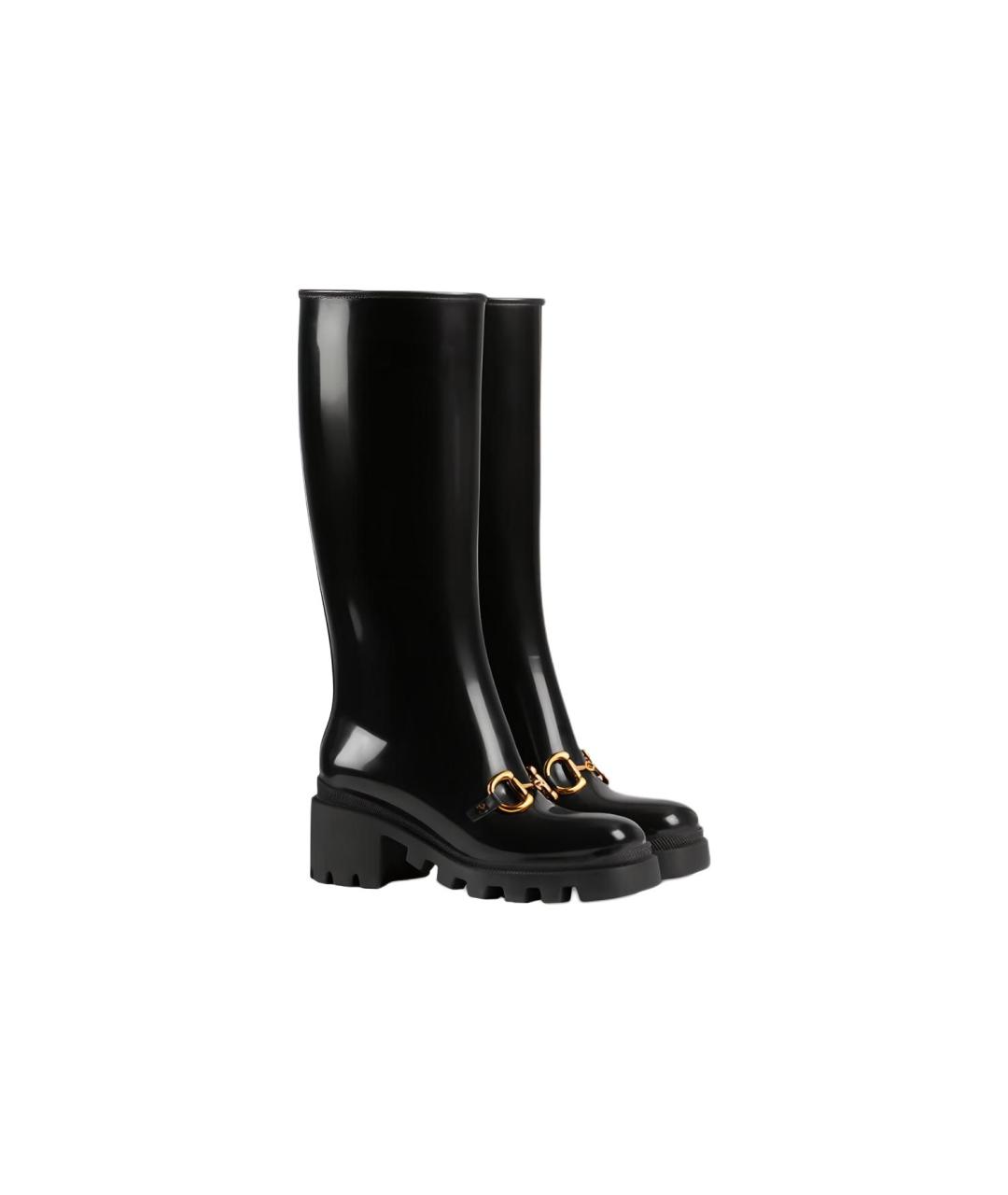 GUCCI Черные резиновые сапоги, фото 3