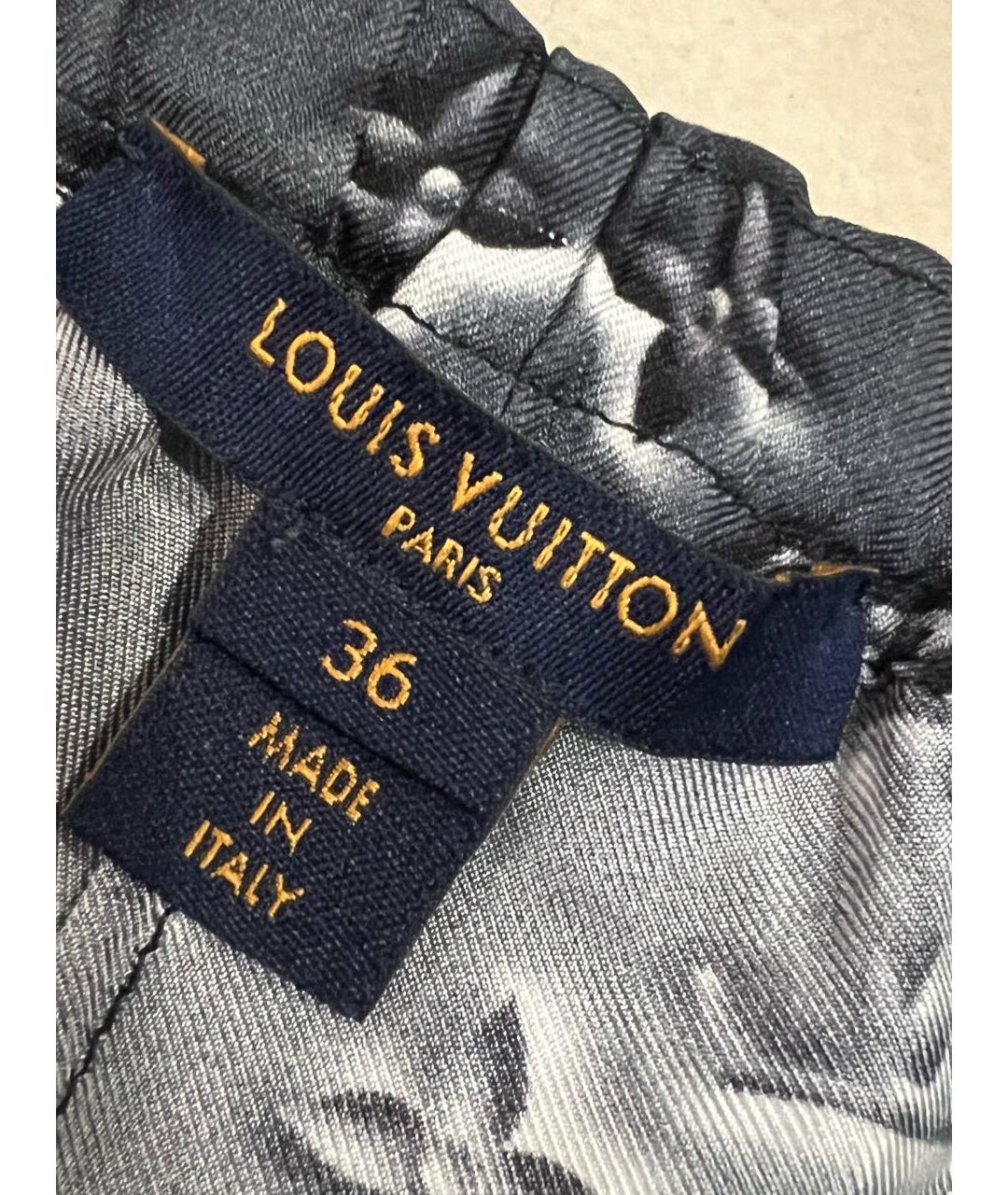 LOUIS VUITTON Антрацитовые шелковые прямые брюки, фото 4