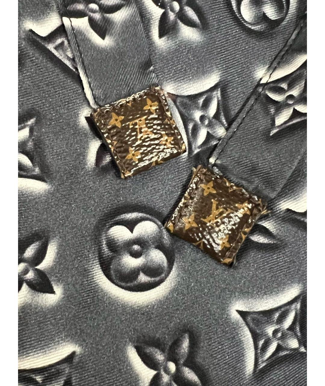 LOUIS VUITTON Антрацитовые шелковые прямые брюки, фото 3