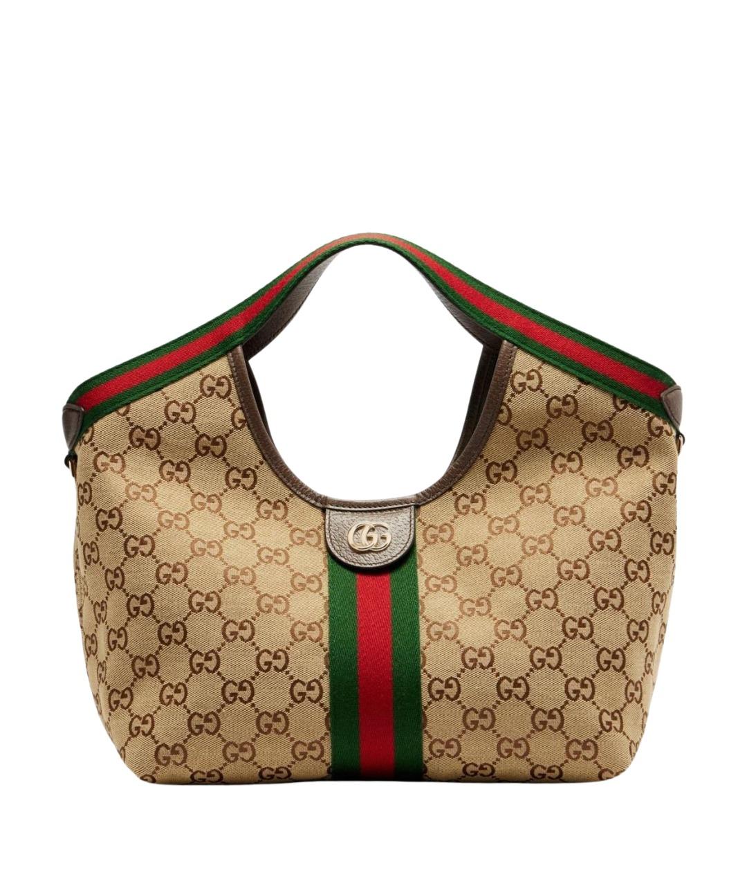 GUCCI Бежевая сумка тоут из канвы, фото 1