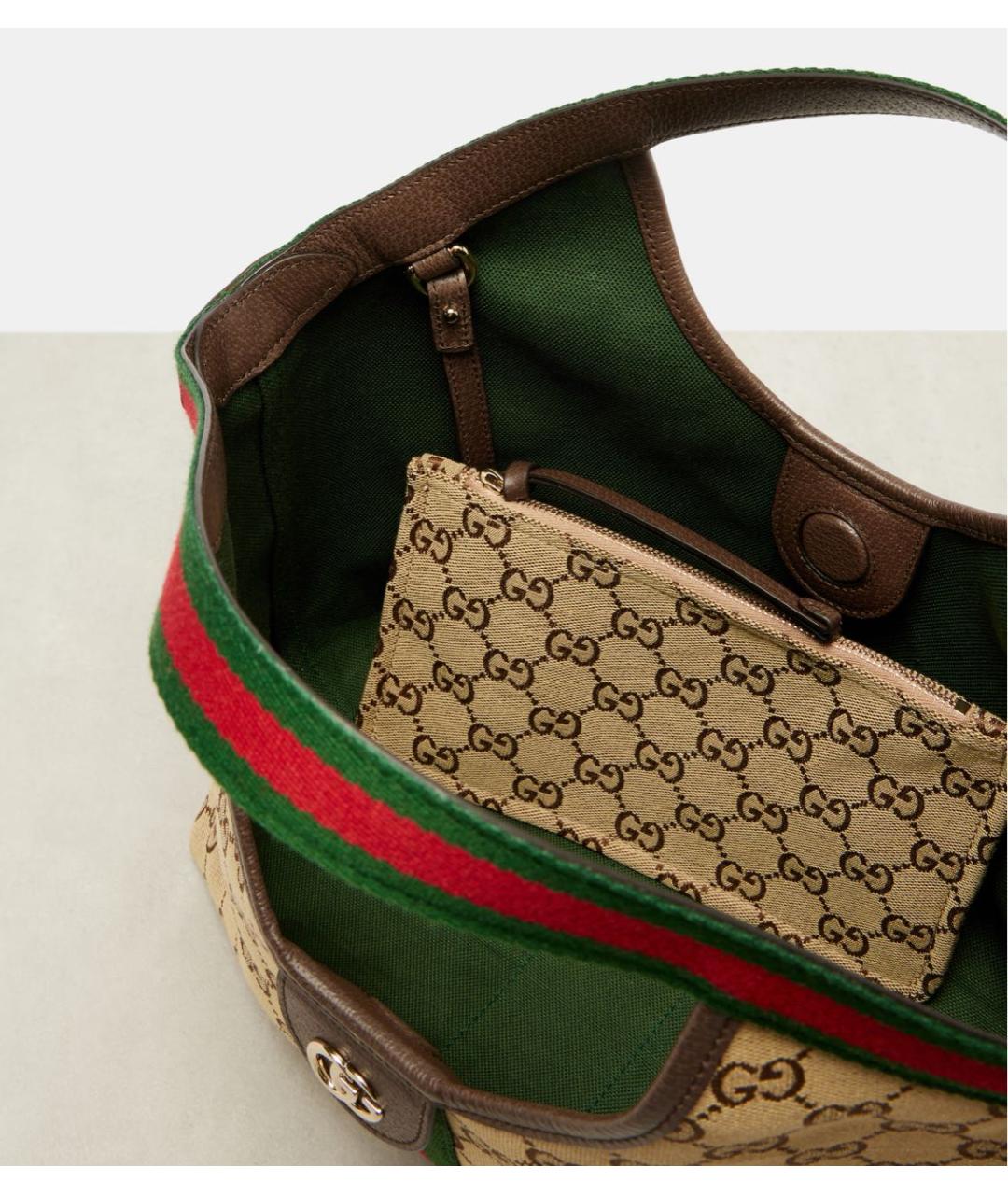 GUCCI Бежевая сумка тоут из канвы, фото 4