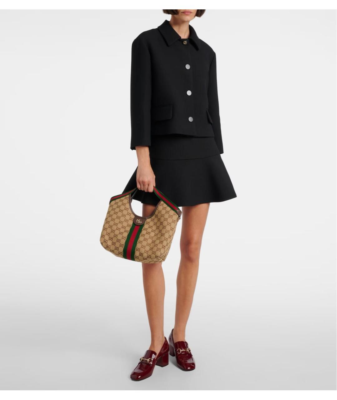 GUCCI Бежевая сумка тоут из канвы, фото 7