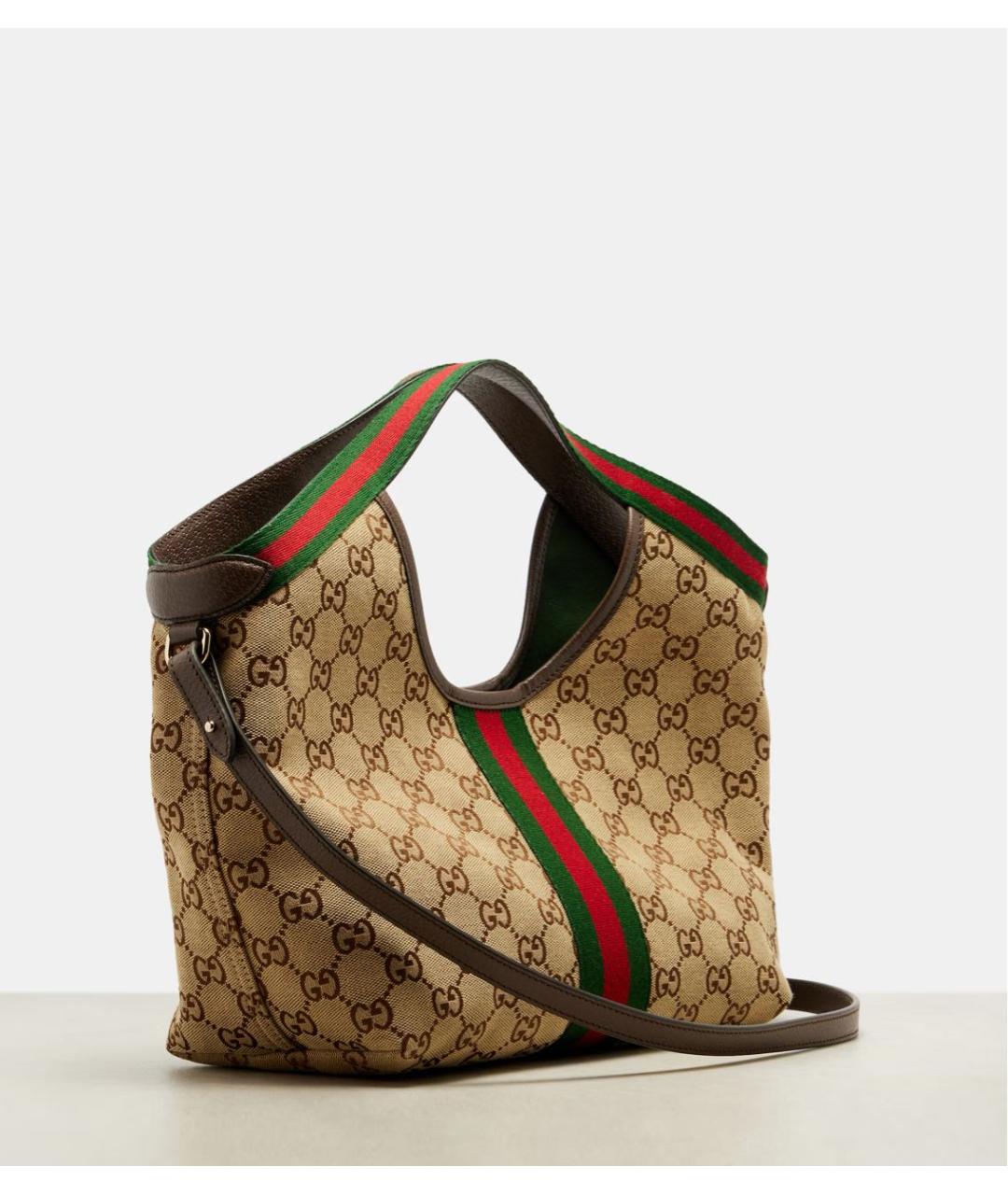 GUCCI Бежевая сумка тоут из канвы, фото 2