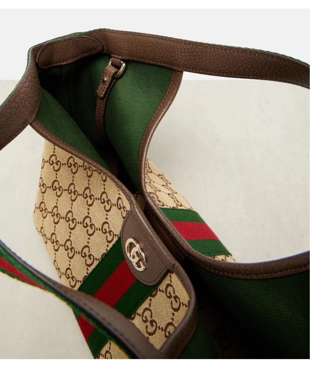 GUCCI Бежевая сумка тоут из канвы, фото 3