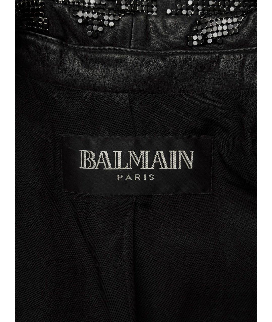 BALMAIN Черный кожаный жакет/пиджак, фото 4