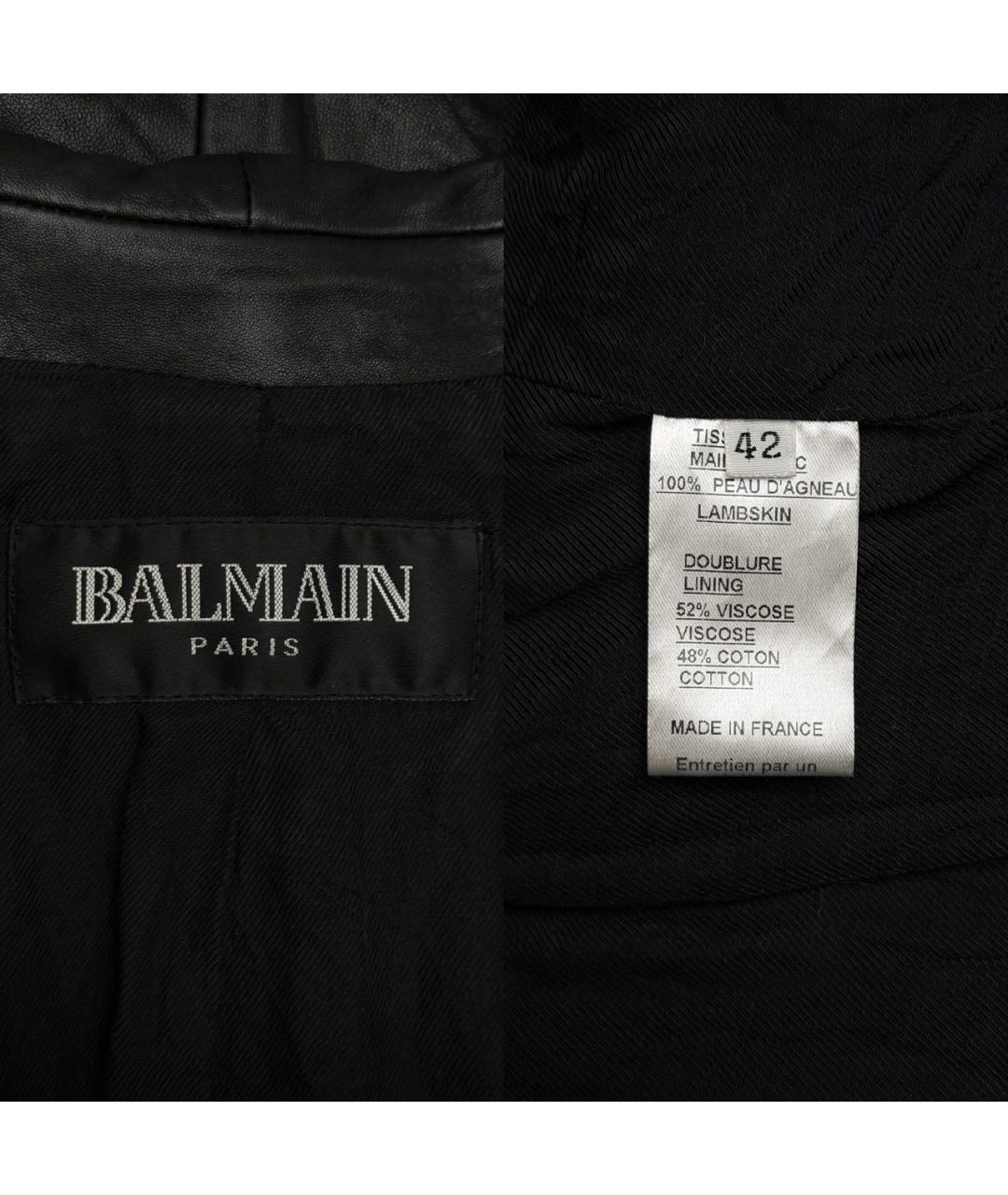 BALMAIN Черный кожаный жакет/пиджак, фото 6