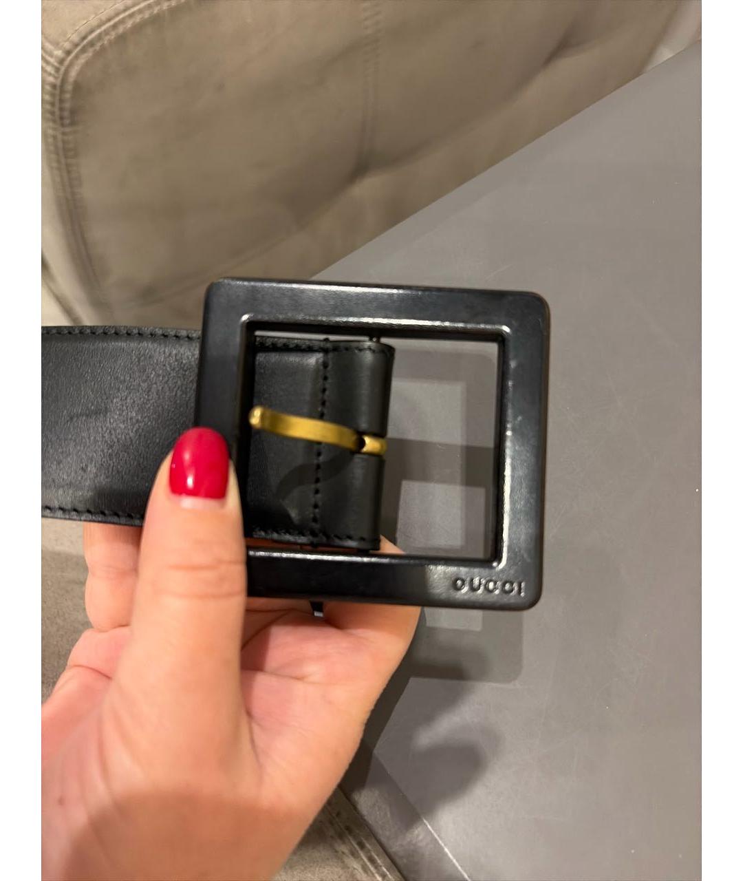 GUCCI Черный кожаный ремень, фото 5
