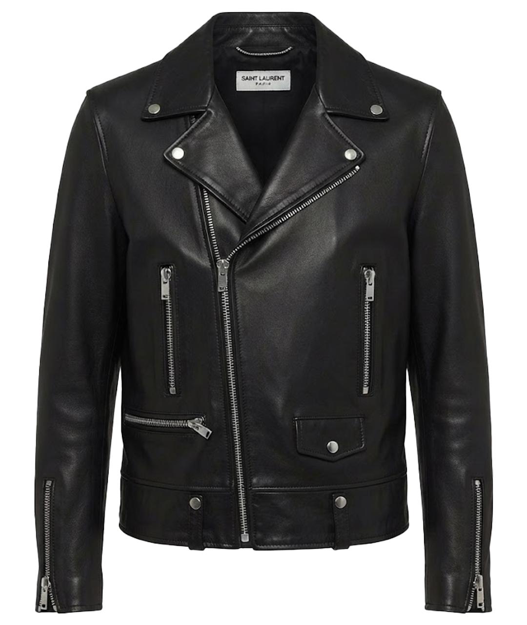 SAINT LAURENT Черная кожаная куртка, фото 1