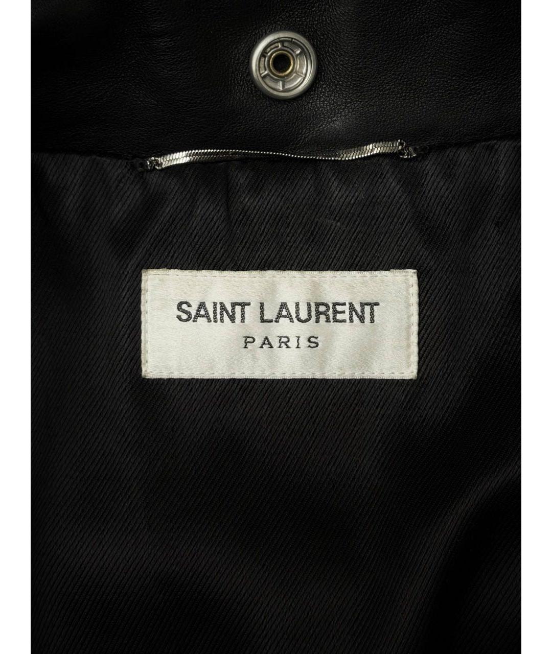 SAINT LAURENT Черная кожаная куртка, фото 4