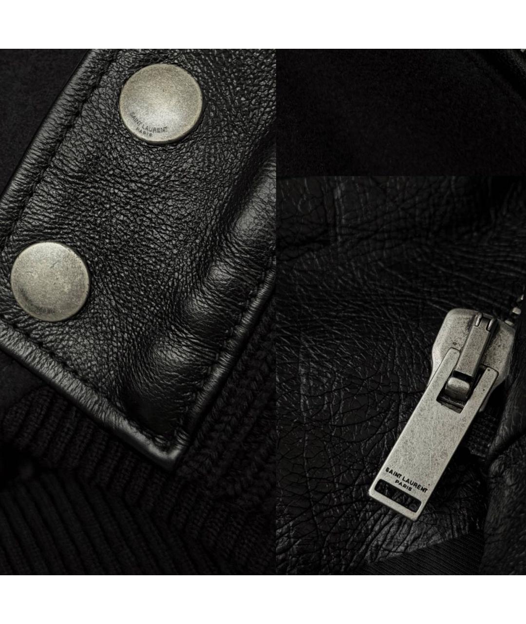 SAINT LAURENT Черная кожаная куртка, фото 4