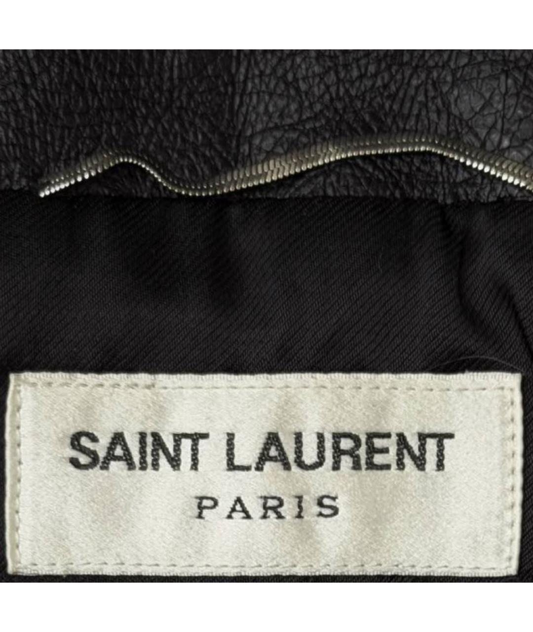 SAINT LAURENT Черная кожаная куртка, фото 5