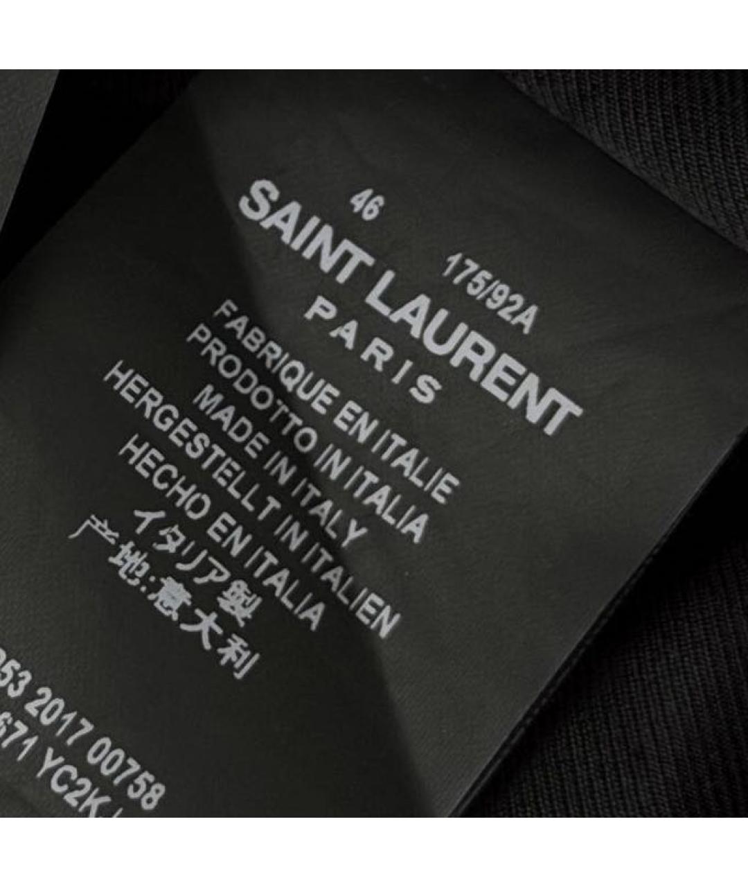 SAINT LAURENT Черная кожаная куртка, фото 6