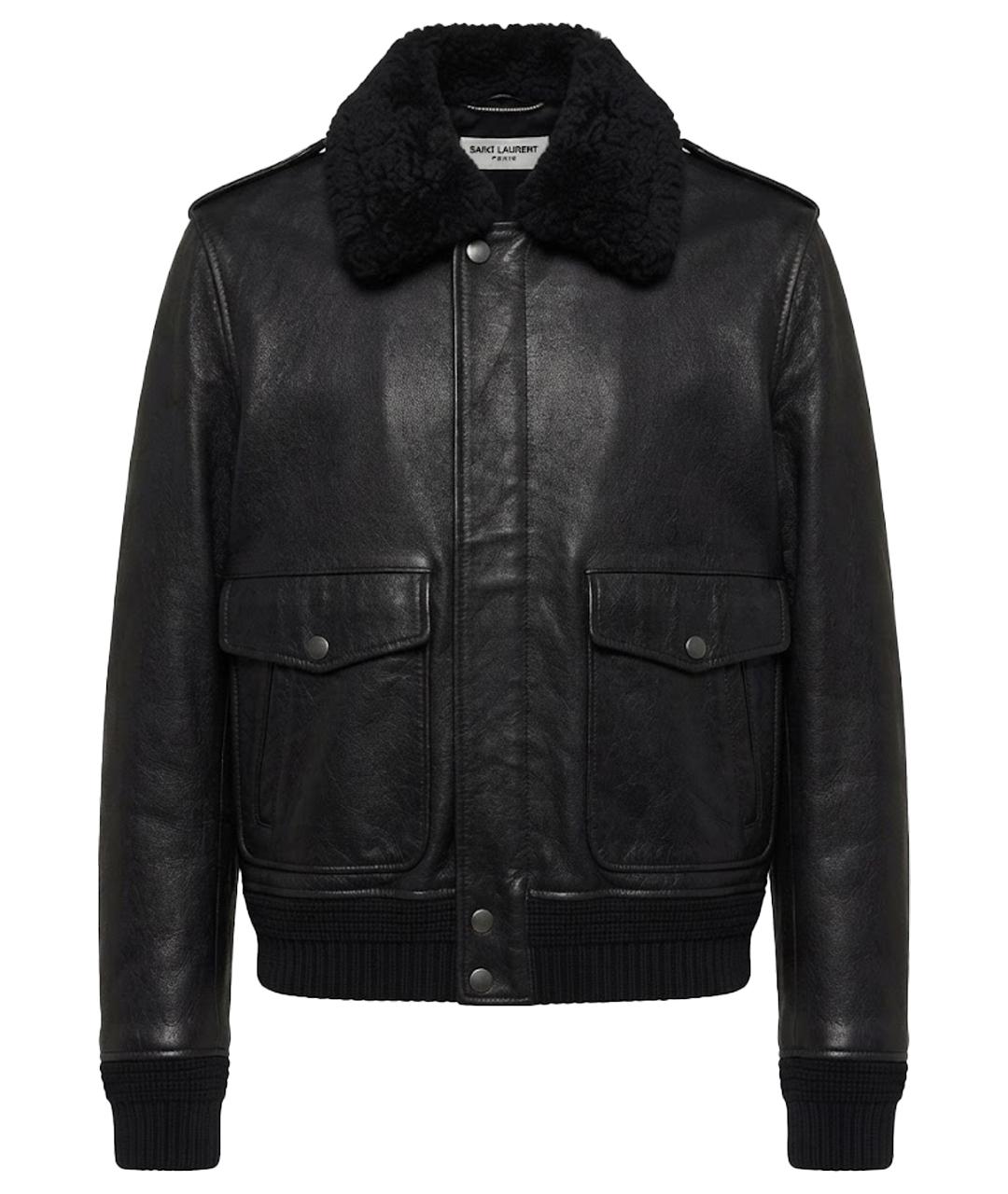 SAINT LAURENT Черная кожаная куртка, фото 1