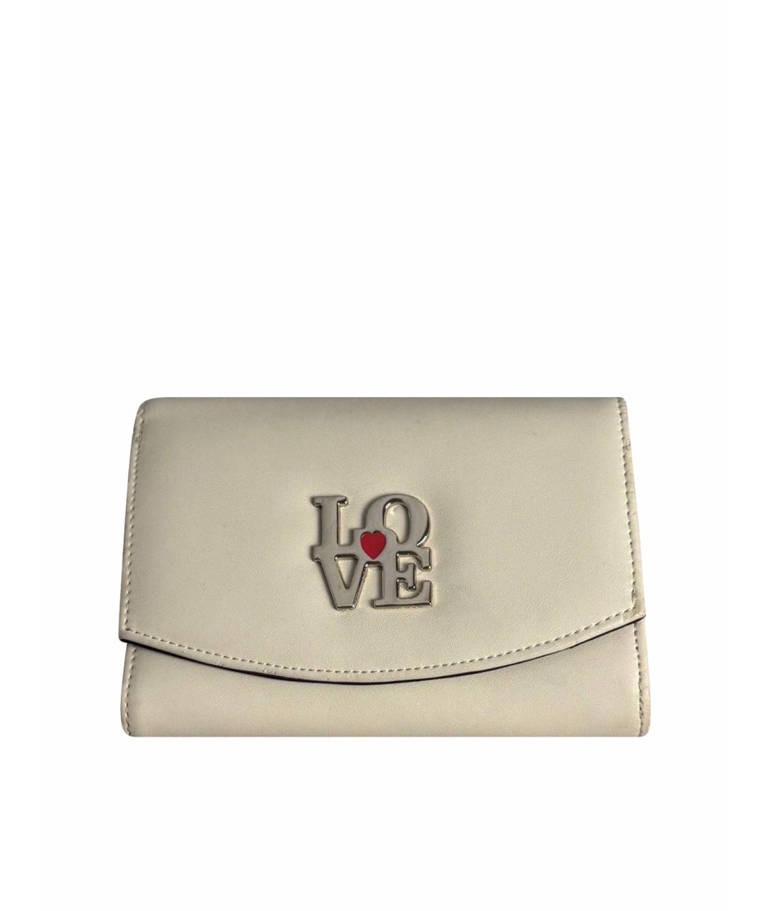LOVE MOSCHINO Бежевый кожаный кошелек, фото 1