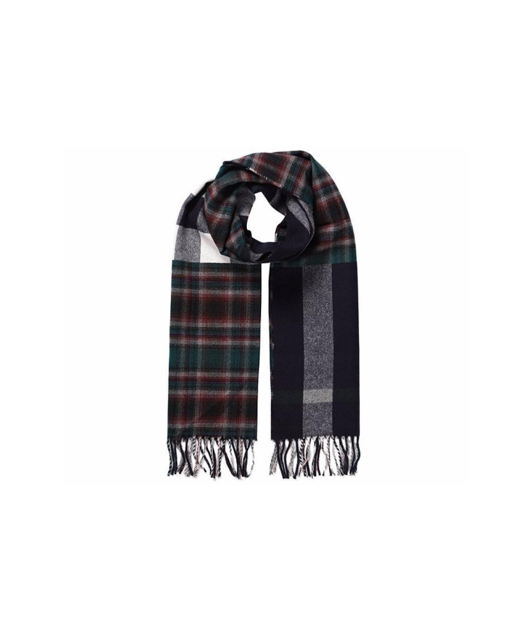 BURBERRY Черный шерстяной шарф, фото 5