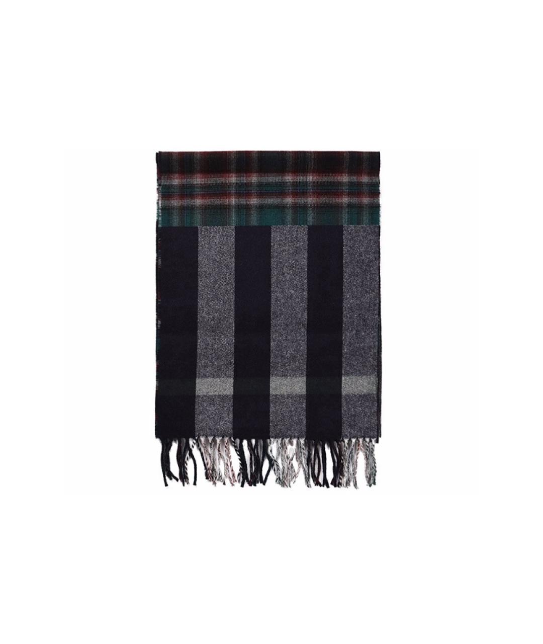 BURBERRY Черный шерстяной шарф, фото 3