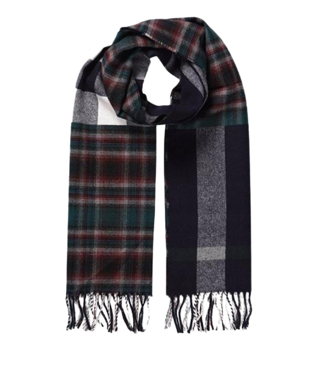 BURBERRY Черный шерстяной шарф, фото 1